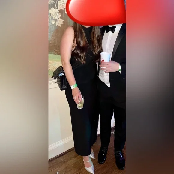 Norma Kamali Women's Halter Turtle Side Slit Gown - Picture 3 of 4